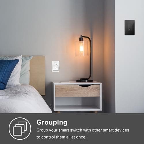 Kasa Smart Light Switch HS200-BL, Single Pole,Neutral Wire Required, 2.4GHz Wi-Fi Light Switch Compatible with Alexa and Google Home, UL Certified, No Hub Required, Black 6