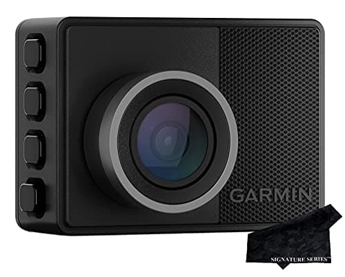 Garmin Dash Cam 57, 1440p, 140-degree FOV, Remotely Monitor Your Vehicle While Away with New Connected Features, Voice Control, Compact and Discreet, Includes Memory Card and Signature Series Cloth