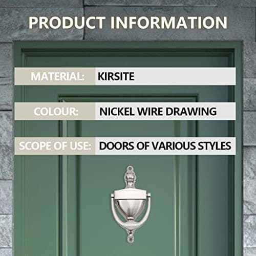SANATO Nickel Door Knocker Hardware Door Knockers for Front Door, 6.2 inch Height (6.2" Height, Nickel) 5