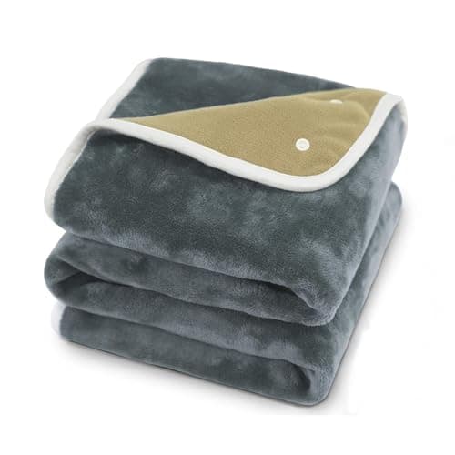 Kozeewarm Heated Blanket Battery Operated Portable 30"x40" Heated Throw Cordless 3 Heating Levels 2 Hours Auto-Off Rechargeable Electric Heating Blanket Gray(Battery Not Included)