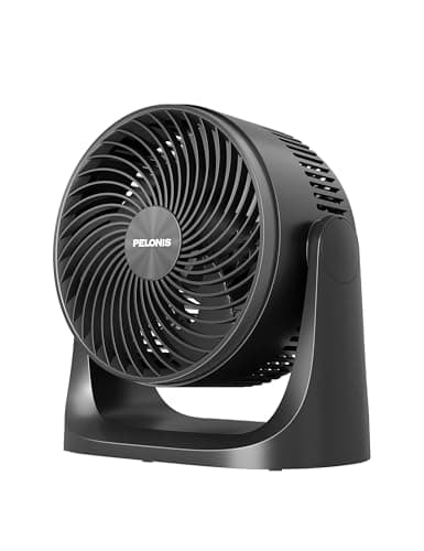 Pelonis 3 Speed Small Room Air Circulator Fan with 7-inch Blade, Table Fan with 100° Adjustable Head Tilt - Desktop Fan for Bedroom,Dorm and Office - Ventilador for Air Conditioner and Heater, Black