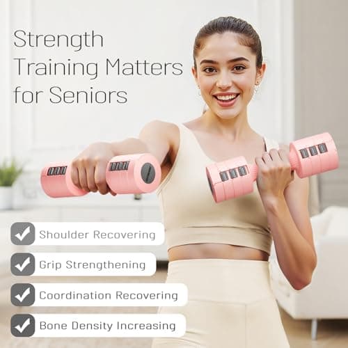 EAST MOUNT Adjustable Dumbbells 5 lb Dumbbells Set of 2 / Pair 10 lb Total Free Weights 6 in 1 Women Hand Weights for Home,Office,Gym Exercise Training 2lb 3lb 4lb 5lb Fast Adjust 3