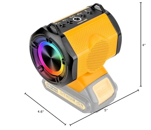 Taingwei Bluetooth Speaker for Dewalt 20v 60v Battery,30W Cordless Small Speaker for Jobsites, Home and Party (Battery not Included) 8