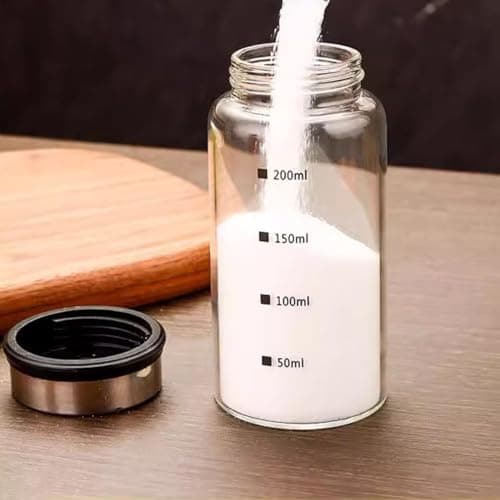 Verdental 7 oz Salt Pepper Shakers with Adjustable Outlet Holes Clear Glass Shaker Bottles Spice Seasoning Cans for Kitchen Decor and Home Restaurant BBQ Camping Farmhouse Kitchen Accessories (200ml) 5