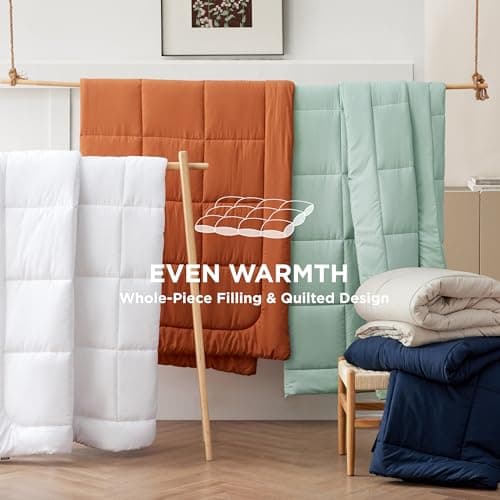 Bedsure Comforter Duvet Insert - Quilted Comforters Twin XL Size, All Season Duvet, GentleSoft Down Alternative Bedding, with 8 Tabs, Gifts for Women/Men, White, Twin XL 92 x 68 Inches 8