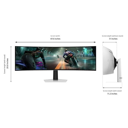 Samsung 49" Odyssey OLED G9 (G91SD) Dual QHD QD-OLED G-Sync Compatible Curved Gaming Monitor, 144Hz, 0.03ms, AMD FreeSync Premium Pro, Ergonomic Stand, 3 Year Warranty, LS49DG910SNXZA, 2024 9