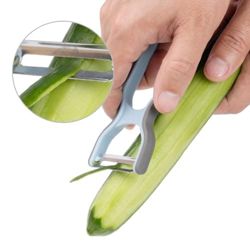 4-Piece Peeler Set with Straight, Serrated, and Julienne Peelers for Fruits, Vegetables, and Shredding，304 Stainless Steel 7