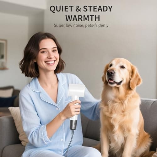 Hair Dryers Women,Infrared Hair Dryer,High-Speed Ionic Low-Noise Hair Dryer,Dries Quickly,Quiet,Lightweight, with a Magnetic Nozzle,for Home,Travel,Salons (White) 7