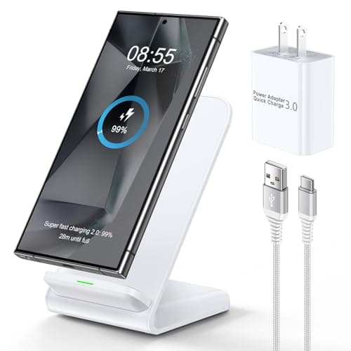 Pixel Wireless Charging Stand Fast Charging Pad for Google Pixel 10a 10Pro XL 9Pro XL/Fold 9a 8a 8Pro 8 7a 7Pro, 15W Android Wireless Charger Station with 18W Adapter for Samsung S26 S25 Ultra S24 FE