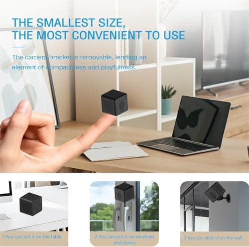 Wireless WiFi Security 4K Camera Home Mini Smart Indoor Camera Small Outdoor Portable Cameras Tiny House Nanny Pet Dog Cam Battery Life Powered Body Camera 148 Wide Angle Night Vision Motion Detection 7