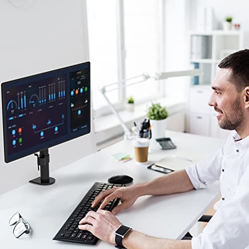 WALI Single Monitor Mount, Monitors Desk Mount, Single Monitor Arm Holds Screen Up to 32inch, 22lbs, Fully Adjustable Mount Designed for Home Office Application(M001S), Black 8