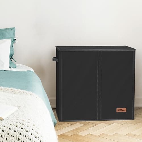 Simple Houseware Double Laundry Hamper with Lid and Removable Bags, Black 8