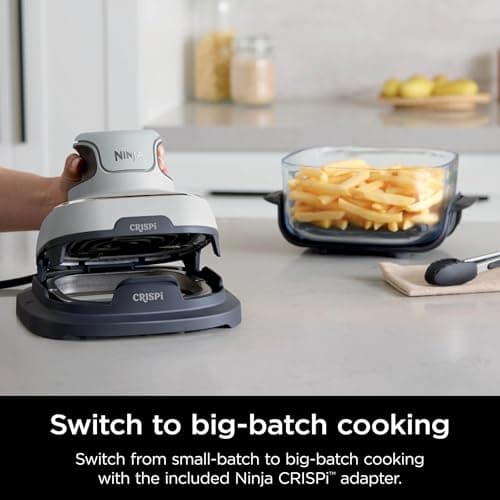 Ninja FN100WH Crispi Air Fryer, Microwave, Freezer & Dishwasher Safe, Non Toxic Glass Portable Cooking System, 4 QT & 5 Cup Glass Containers with Storage Lids, Easy Meals, White (Renewed) 13