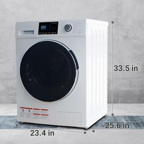 Techomey 2.7 Cu.Ft All-in-One Washer and Dryer Combo, 24" Front Load Ventless Washer Dryer with 26.5 Lbs Loading Capacity, Compact Size, LED Display, Child Lock, White 6