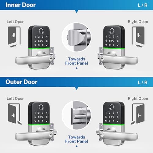 Keypad Smart Door Lock with Handle: Kucacci Keyless Entry Door Lock - Smart Lock for Front Door - Electronic Door Lock with Keypad for Exterior Door - Deadbolt Lever Alternative - Easy Installation 7
