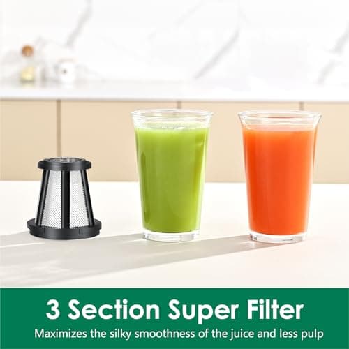 Slow Masticating Juicer,Brecious Cold Press Juicers with 2 Speed Modes & Quiet Motor,Juicers Machines Vegetable and Fruit with Reverse Function,Celery Juicer,BPA-Free,Easy to Clean (Black) 7
