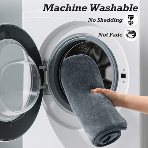 HUXMEYSON Bathroom Rugs Sets 3 Piece, Non-Slip & Quick Dry Bath Mat Set, Ultra Soft Velvet Bath Rugs for Bathroom, Toilet and Shower Floor, Grey 5