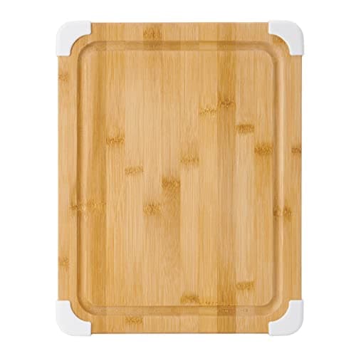Farberware Nonslip Bamboo Cutting Board with Juice Groove, 11x14 Inch, White 9