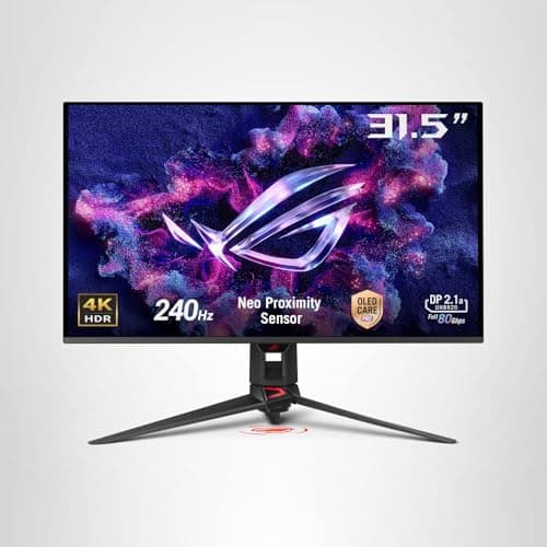 ASUS ROG Swift 32” 4K OLED Gaming Monitor (PG32UCDMR) ― 4K (3840 x 2160), QD-OLED, 240Hz, 0.03ms, G-SYNC Compatible, 99% DCI-P3, USB-C 90W, DisplayWidget, DisplayPort 2.1, 3 yr Warranty 14