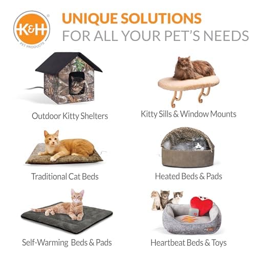 K&H Pet Products EZ Mount Thermo-Kitty Window Bed Extra-Deep Gray 27 X 10 X 11 Inches 11