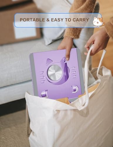 Aoviho Tablet Stand 360° Rotating Aluminum Holder - Adjustable, Portable & Foldable Monitors Stand for iPads, Compatible with 4-13.3" Tablets, Purple 7