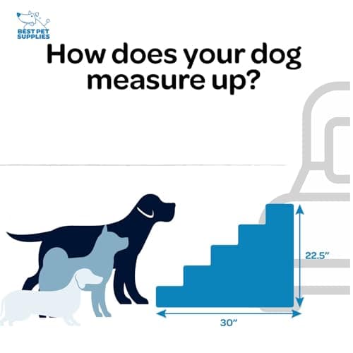 Best Pet Supplies Dog Stairs & Steps - Foam Steps for Small Dogs & Cats, Non-Slip Indoor Balanced Pet Step Support, Dog Ramp, No Assembly, Gray, 5-Step (22.5-inch Height) 5