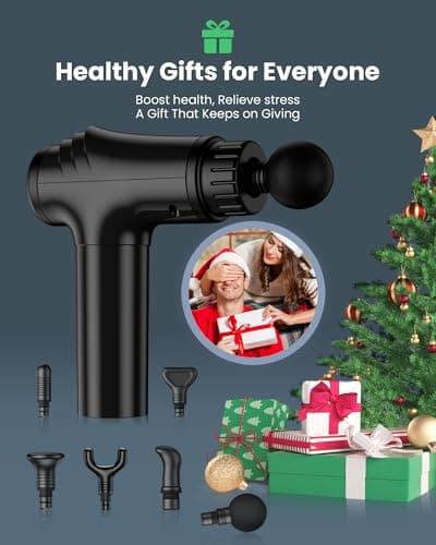 AYURA Massage Gun Deep Tissue, Muscle Massager Gun for Pain Relief, Percussion Massage Gun with 30 Speeds & 6 Heads, Portable Handheld Back Massage Gun for Athlets Men Women 7