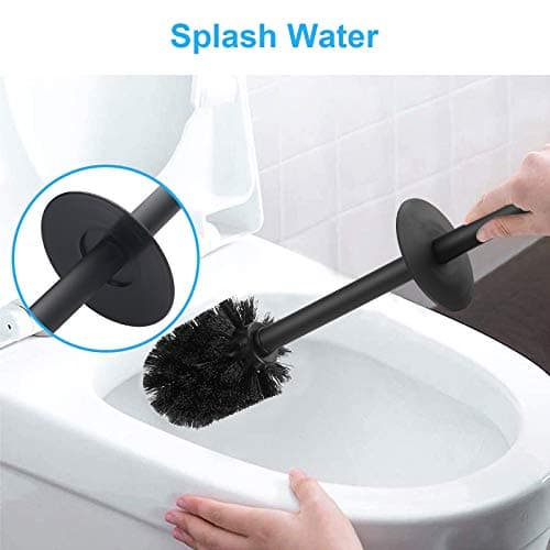 BGL Stainless Steel Toilet Brush with Holder, 2 Black Bristle Heads 5