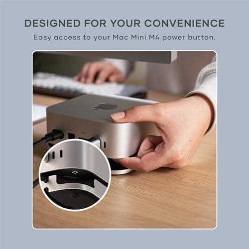 Satechi Mac mini M4 Hub & Stand with NVMe SSD Enclosure, Mac mini M4 Dock with 2xUSB A Up to 10Gbps, USB A Data Port, SD Card Reader, Optimized Self-Cooling - Silver 6