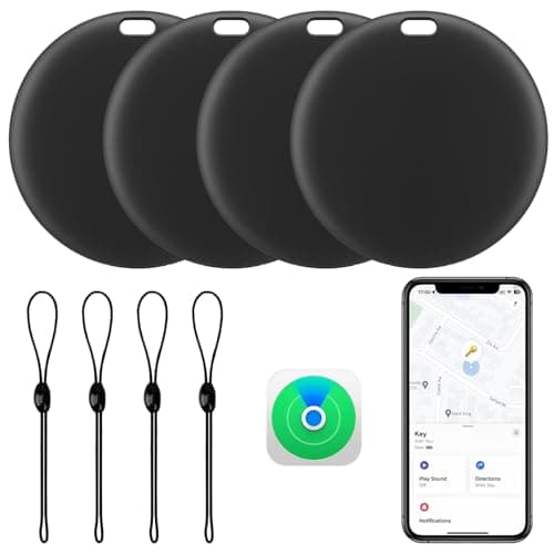 [Apple MFi Certified] LBPRT Air Tracker Tag 4 Pack, Smart Bluetooth Item Finder Work with Apple Find My (iOS Only, Android not Supported), Key Locator for Luggage Suitcase, Wallet. Replaceable Battery