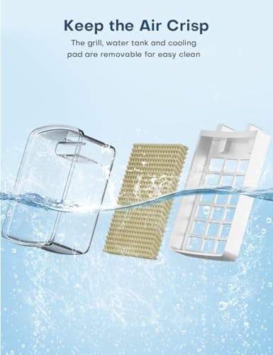 CENSTECH Evaporative Air Cooler, Swamp Cooler Air Conditioner w/ 12H Timer for Auto-off, 6 Upgraded Ice Packs, 3-Speed Windowless Air Conditioner, Smart Remote, Dual Tank Portable Air Cooler for Room 9