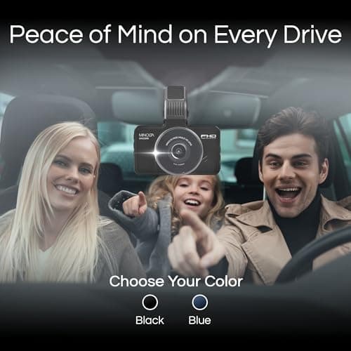 Minolta 1080p Dash Cam with G-Sensor - 3.0" LCD, 120° Wide-Angle Lens, Loop Recording, Parking Monitor, Emergency Lock, USB Power, Windshield Mount, 16GB Card Included, Compact (Black) 6