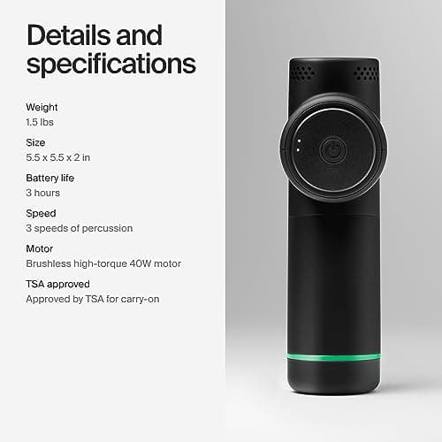 Hyperice Hypervolt Go 2 - Black - Featuring Quiet Glide Technology - Handheld Percussion Massage Gun - 3 Speeds, 2 Interchangeable Heads - Helps Relieve Sore Muscles and Stiffness 5