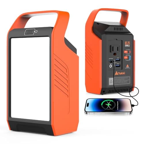 Takki Portable Camping Power with Lantern, 22500mAh Solar Generator with Peak 120W/110V AC Outlet USB Port, Laptop Charger for Camping Home Emergency