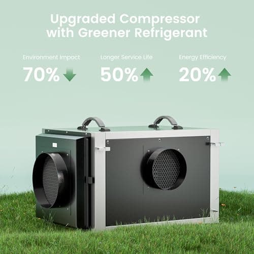 Waykar 158 Pints Crawl Space Dehumidifier with Remote Control and Pump, Dual Duct HVAC Commercial Whole-House Dehumidifier for Basement, Industry Water Damage Unit - 5-Year Quality Coverage 6