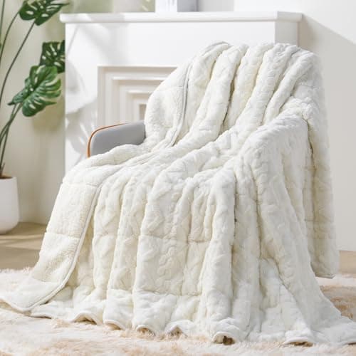 Super Fuzzy Soft Sherpa Fleece Weighted Blanket, 15 lbs Dual Sided Fluffy Heavy Weighted Blankets for Adults - No Bunching with Double Layers of Soft Inner Lining (60"x 80", 15 Pounds)