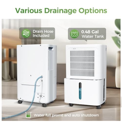 Dehumidifier for Basement with Drain Hose for Large Room, Bathroom,Bedroom (#1-T) 6