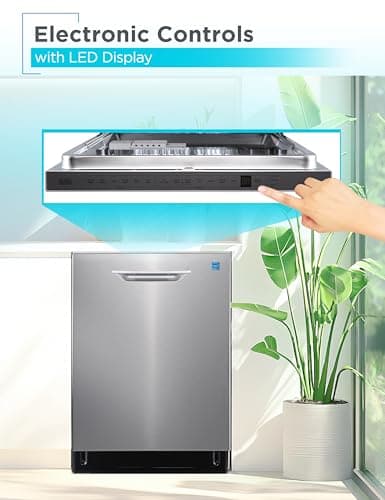 BLACK+DECKER 24" Designer Series Built-In Dishwasher, 14-Place Setting Capacity with Stainless Steel Tub, 6 Wash Programs and Smart Wash System, Low Noise, ENERGY STAR Certified, BDW400MS 5