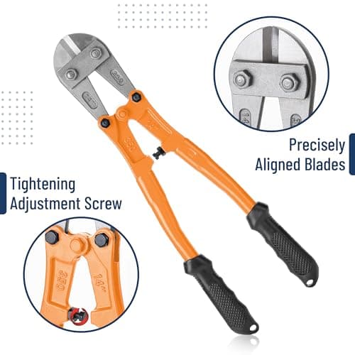 Bates- Bolt Cutter, 14", Orange, Chain Lock Cutter Heavy Duty, Bolt Cutters Heavy Duty for Locks, Screw Cutter, Chain Link Fence Cutter, Bolt and Wire Cutter, Chain Lock Cutters, Bolt Cutter Tool 5