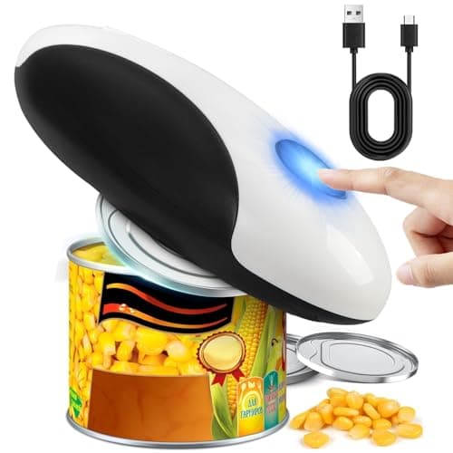 Pyxfeiiu Electric Can Opener,USB Rechargeable Can Opener,One-Touch Cordless Can Opener,Smooth Edge,Hands Free,Food Safety,Kitchen Gadget Battery Operated,Automatic Can Openers for Seniors