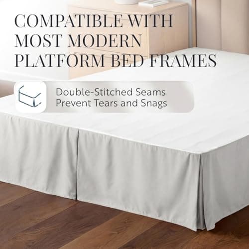 Linen Market Bed Skirt - Ultra Soft Microfiber - Easy Fit with 14 Inch Tailored Drop - Hotel Quality, Shrinkage & Fade Resistant - Bed Cover - Queen Bed Set - Bedroom Décor - (Light Gray) 5