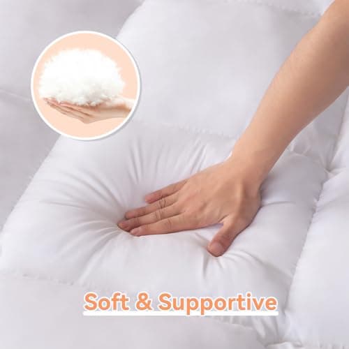 Milky White Queen Size Mattress Topper – Soft, Breathable & Comfortable 5