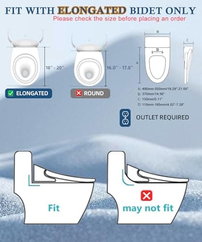 Electric Bidet Toilet Seat Elongated with Heated Seat, Warm Air Dryer, Endless Warm Water, Oscillating and Pulsating Spray Wash, Stainless Steel Self-Clean Nozzle (Bidet Toilet Seat Elongated 2) 8