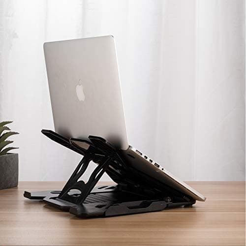 Ergonomic Adjustable Laptop Stand for Desk with Phone Holder & 360° Rotation - Foldable Portable Stand for 10-17" Laptops, MacBook Pro 16", Gaming Laptops, Tablets | Heavy-Duty & Ventilated Design 7