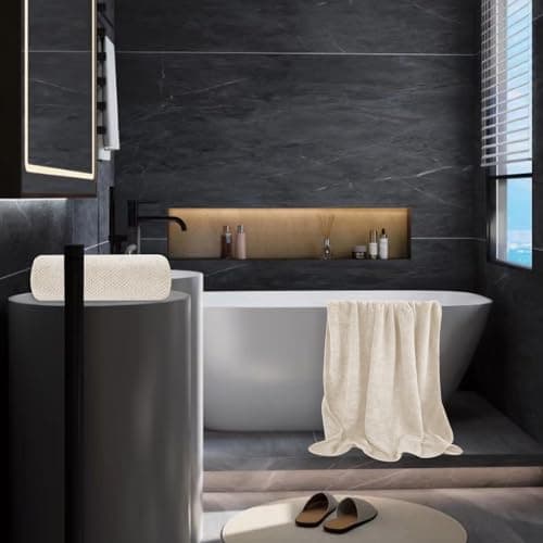 Extra Large Bath Towel Set of 2 (35"x70"),Oversized Bath Sheet Super Soft Highly Absorbent Jumbo Bathroom Towel Set Microfibers Quick Dry Shower Towel for Hotel,Bathroom,Guest,Spa,Gym (2PCS Khaki) 7