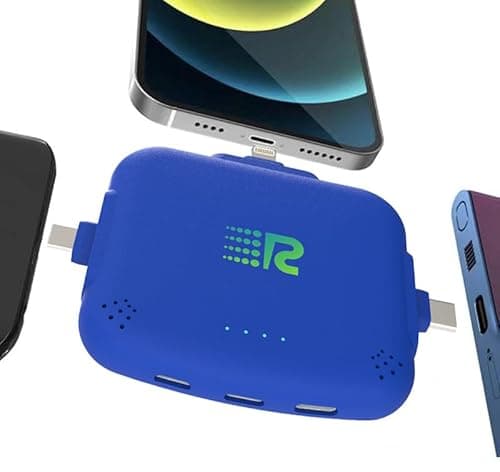 Rush Charge Universal COMET Portable Power Bank – 3200mah, 2.1A High-Speed Fast Charging - Apple Lightning, Type C, Micro-USB Charges 3 Devices at a Time Pre-Charged Compatible with iPhone 17 16 15 14 7
