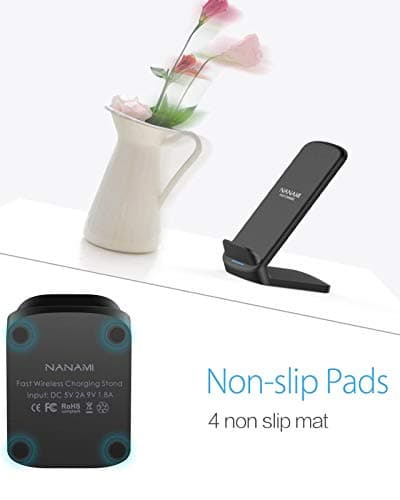 NANAMI Upgraded Fast Wireless Charger, Qi-Certified Wireless Charging Stand Compatible with Samsung Galaxy S25/S24/S23/S22/S21/S20 & Qi Phone Charger for iPhone 17/17 Air/16/16 Plus/16 Pro/15/14/13 8
