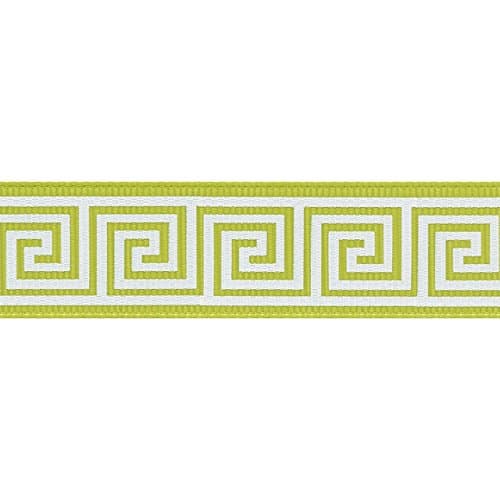 Morex Ribbon 7570.22/25-027 Polyester Greek Keys, 7/8" by 25 yd, Lime