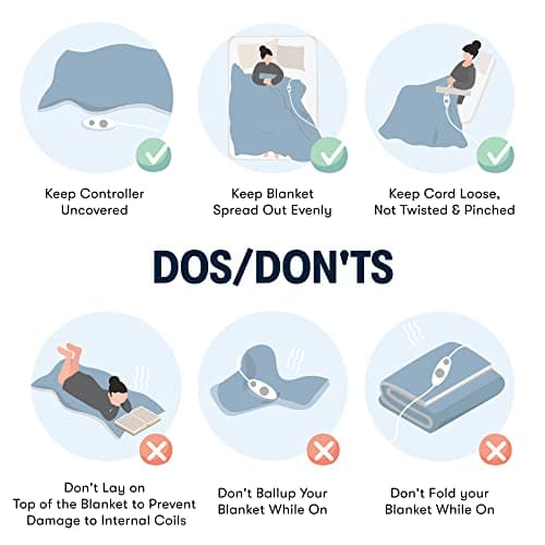 Serta Travis Fleece Ultra Soft Tri-Rib Textured Electric Blanket, Cozy and Snuggly Cover Fast Heating for Cold Weather, Auto Shut Off, Multi Heat Setting Controller, Twin, Dusty Blue 5