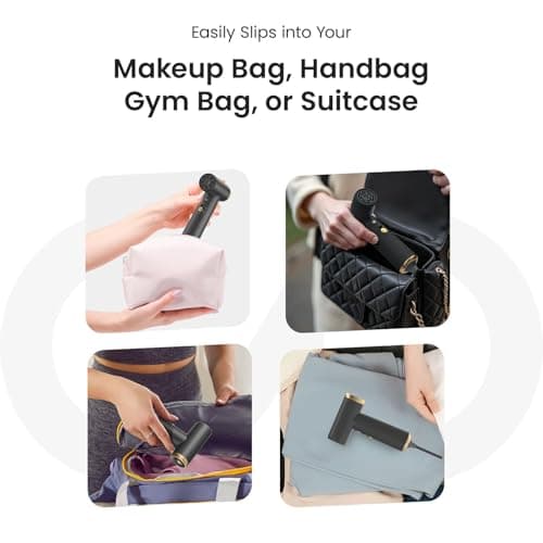 COSHARE Travel Hair Dryer, 110000 RPM High-Speed Brushless Motor, 200g Compact Travel Blow Dryer for Fast Drying, Smart Thermo-Control, Lightweight, Low Noise, Gunmetal 6